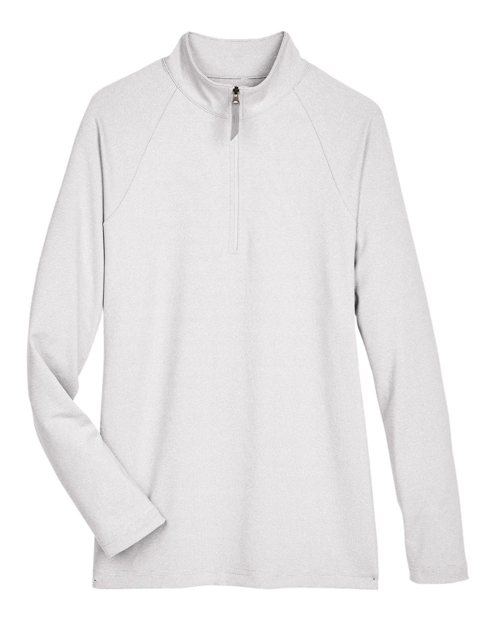 Women's CrownLux Performance® Clubhouse Micro-Stripe Quarter-Zip Pullover - Front - B663B2352 - Silver