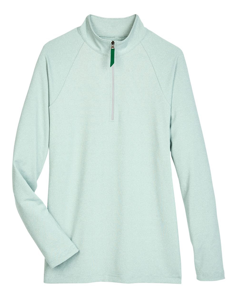 Women's CrownLux Performance® Clubhouse Micro-Stripe Quarter-Zip Pullover - Front - B663B2602 - Kelly Green