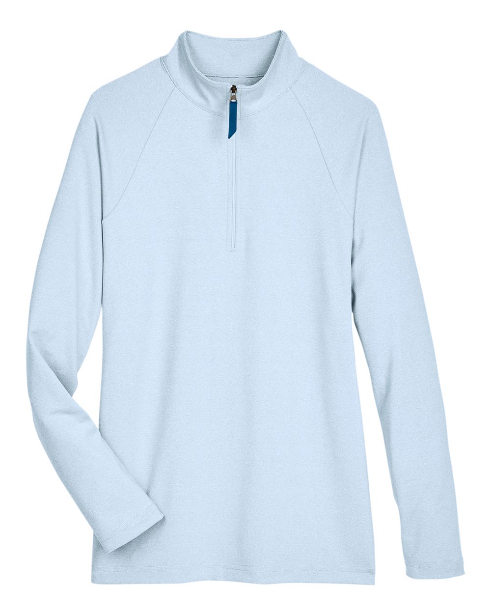 Women's CrownLux Performance® Clubhouse Micro-Stripe Quarter-Zip Pullover - Front - B663B2682 - Ocean Blue