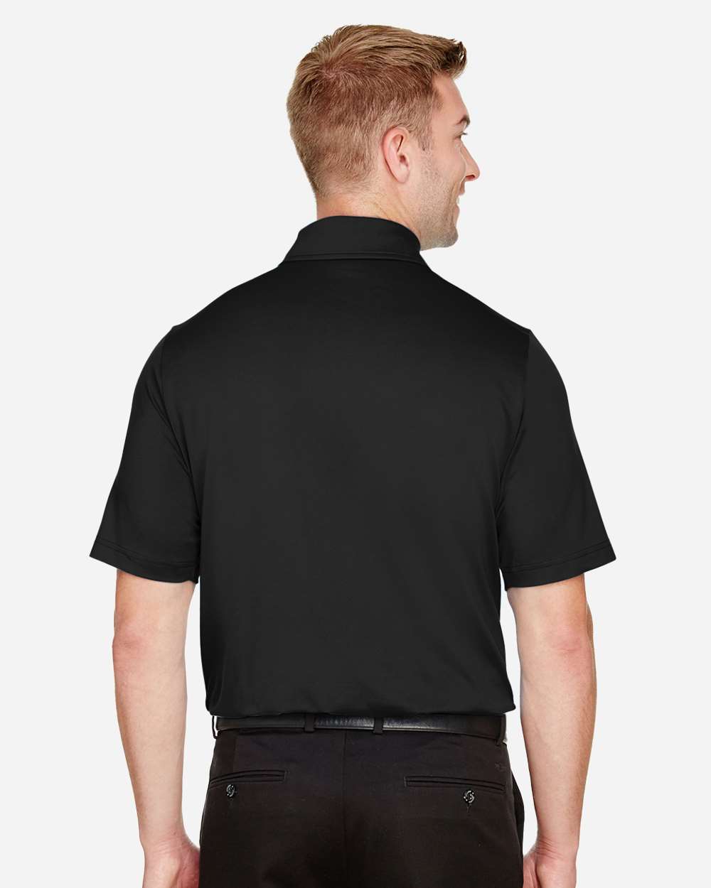 Men's CrownLux Performance® Range Flex Polo - OnModelBack - B643B2503 - Black