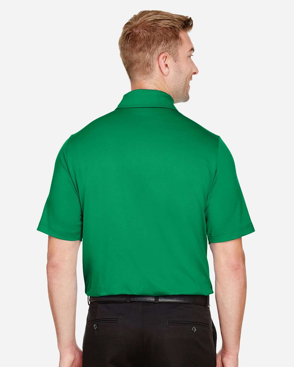 Men's CrownLux Performance® Range Flex Polo - OnModelBack - B643B2603 - Kelly Green
