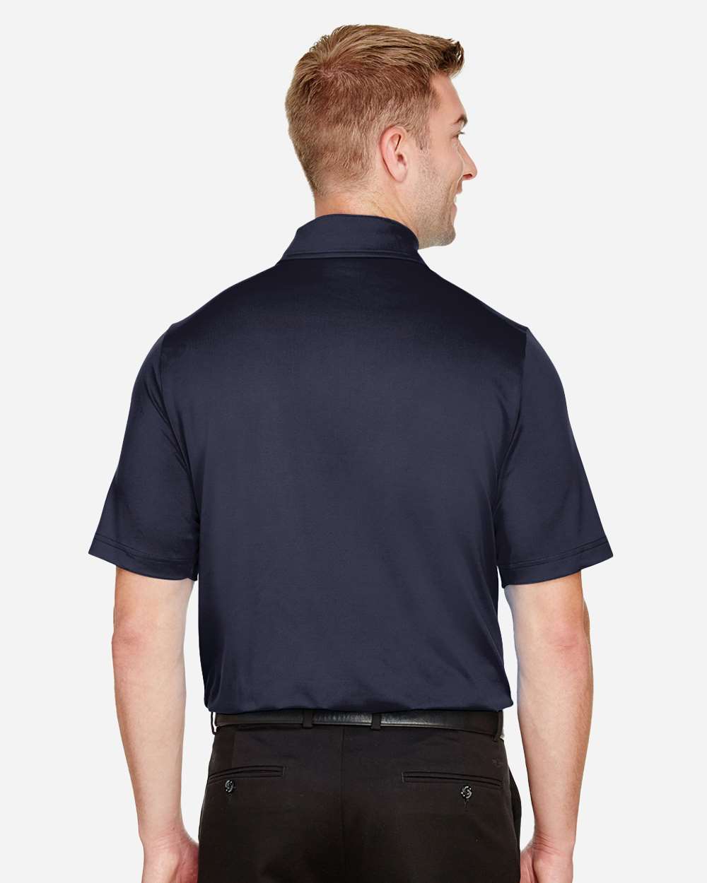 Men's CrownLux Performance® Range Flex Polo - OnModelBack - B643B2653 - Navy