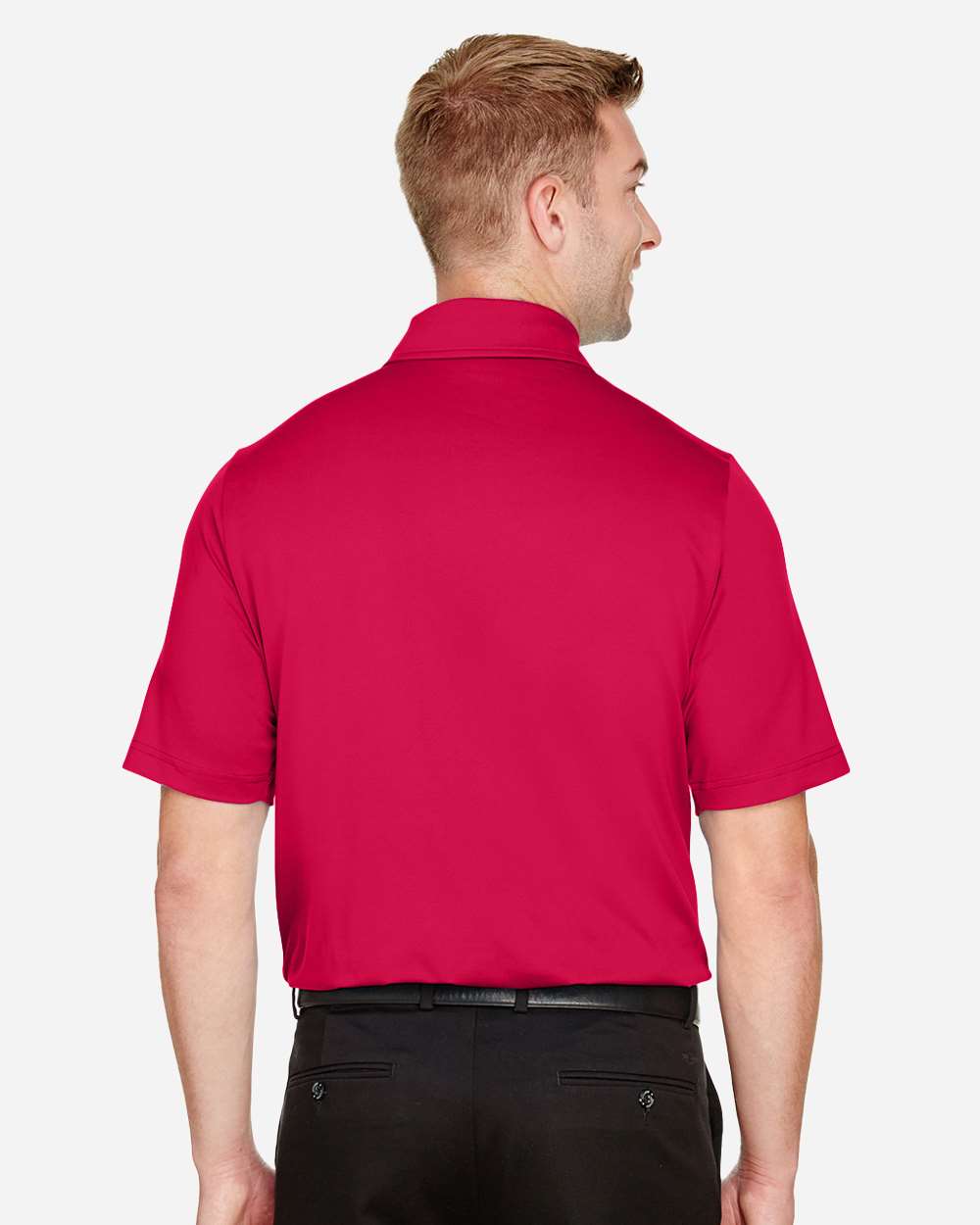 Men's CrownLux Performance® Range Flex Polo - OnModelBack - B643B2703 - Red