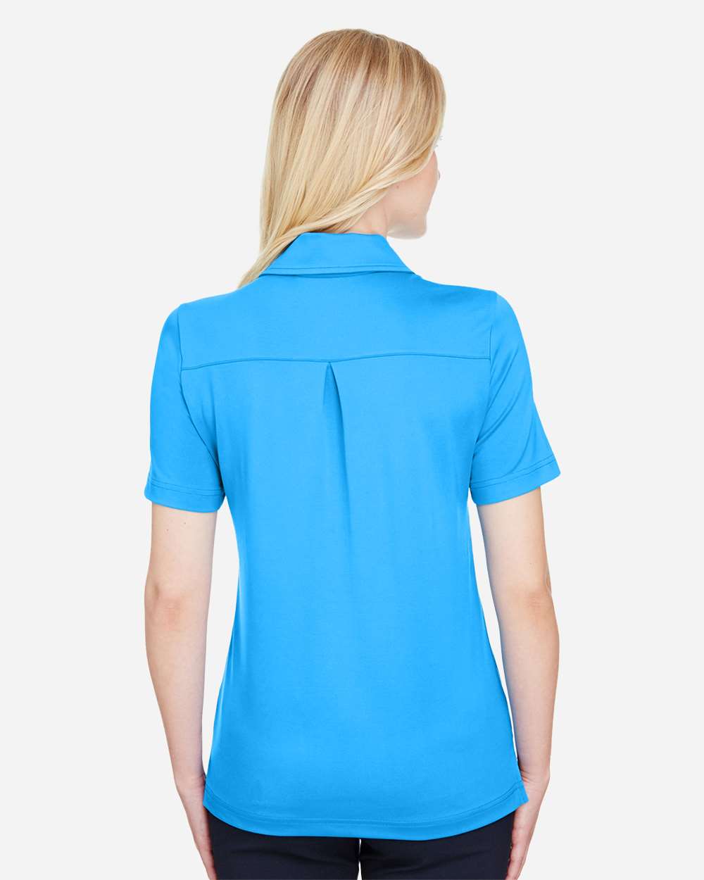 Women's CrownLux Performance® Range Flex Polo - OnModelBack - B644B2682 - Ocean Blue