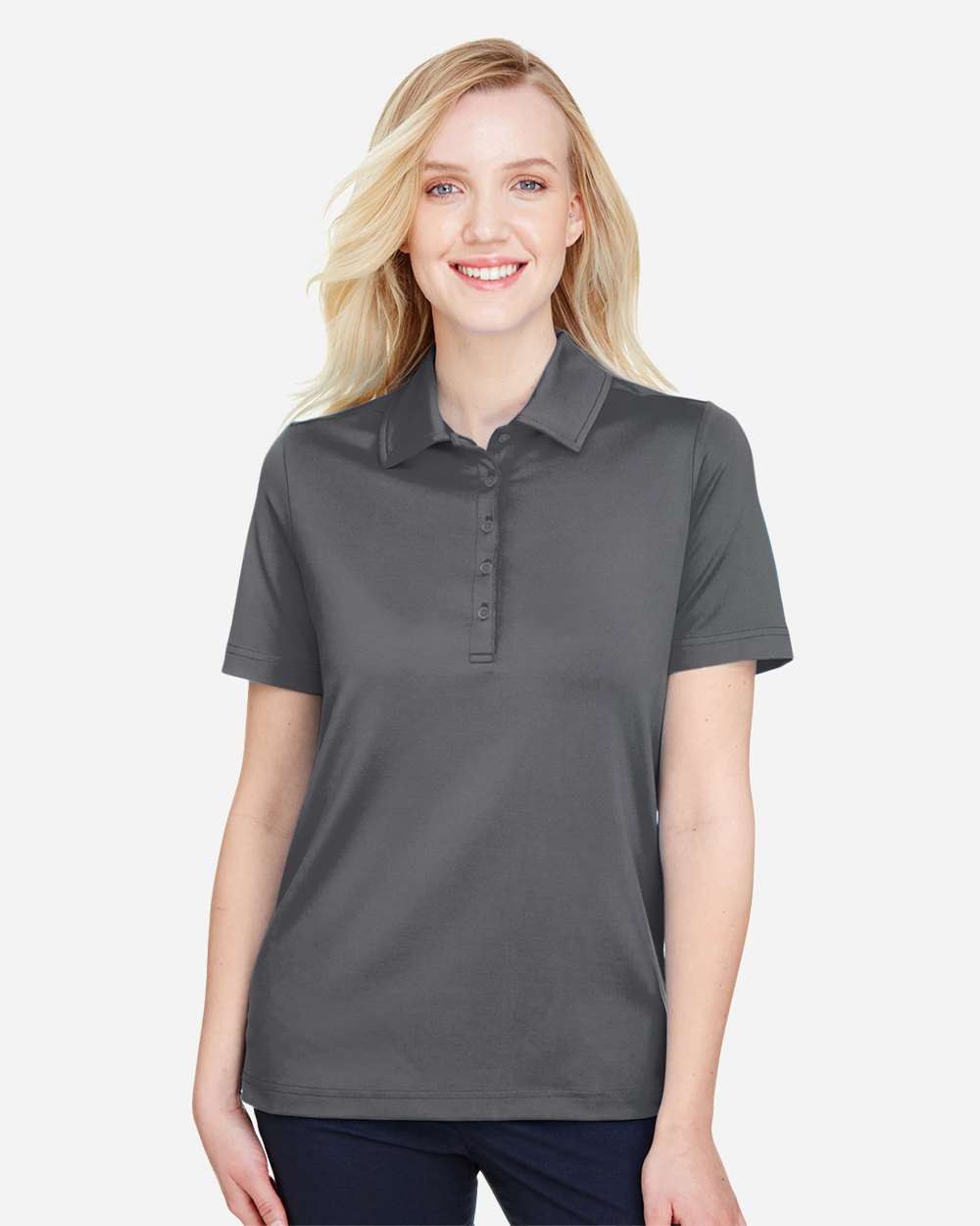 Women's CrownLux Performance® Range Flex Polo - OnModelFront - B644B2132 - Graphite