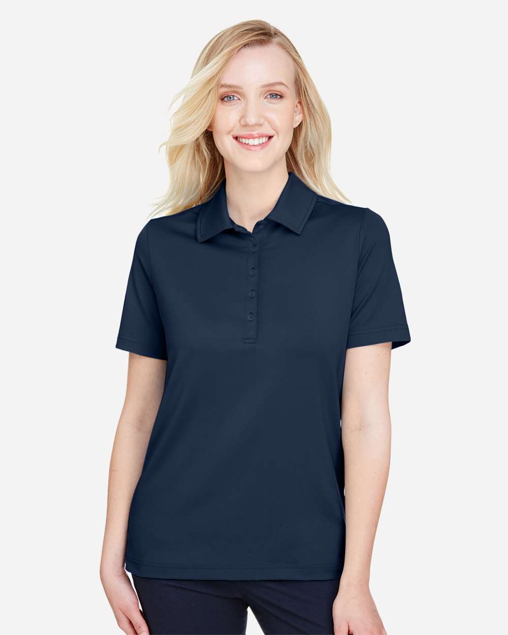 Women's CrownLux Performance® Range Flex Polo - OnModelFront - B644B2652 - Navy