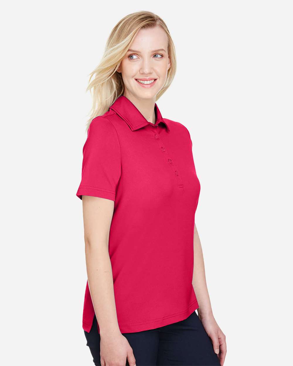 Women's CrownLux Performance® Range Flex Polo - OnModelSide - B644B2702 - Red