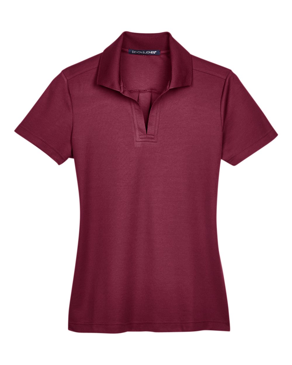 Women's CrownLux Performance® Plaited Polo - Front - B640B2322 - Burgundy