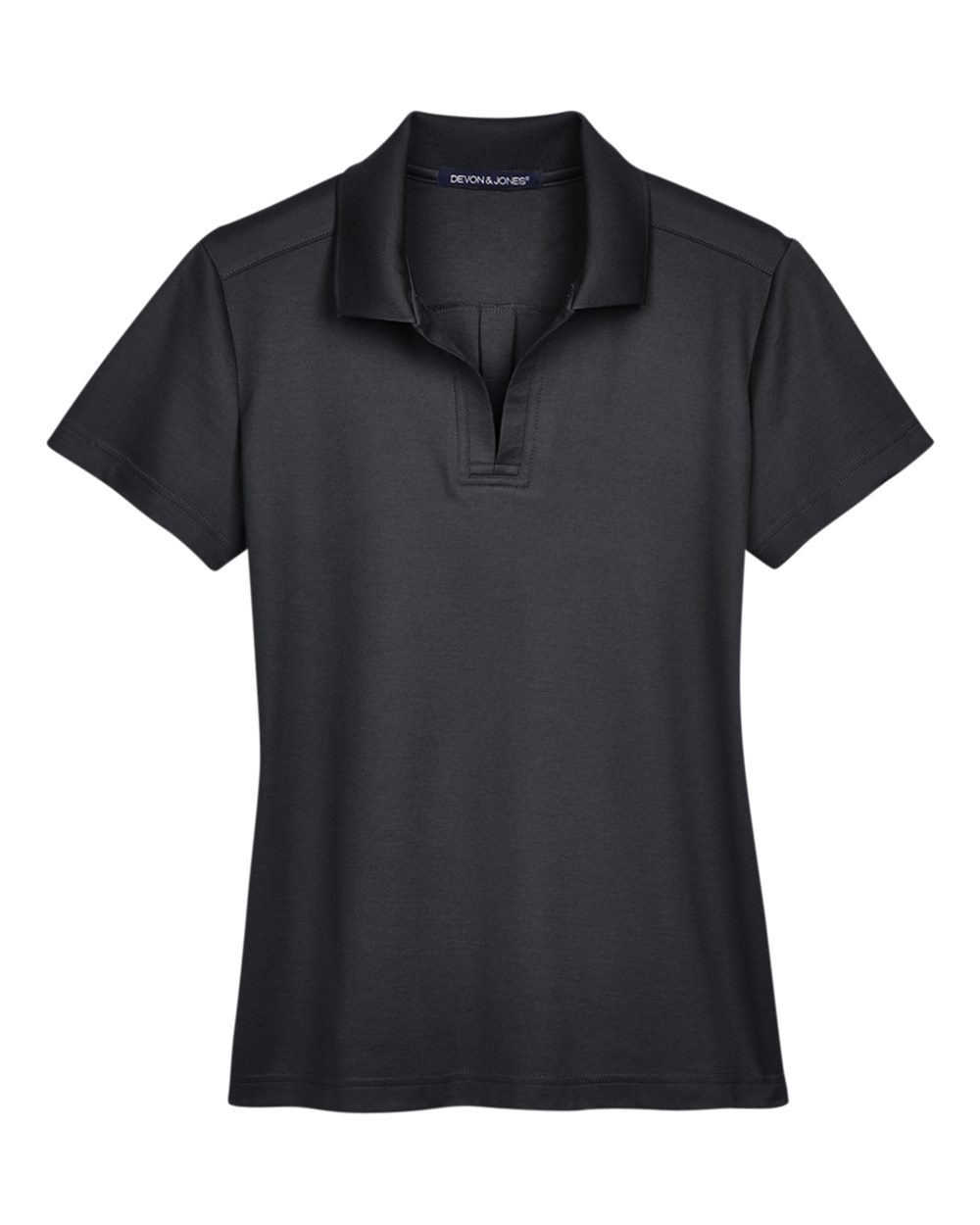 Women's CrownLux Performance® Plaited Polo - Front - B640B2502 - Black