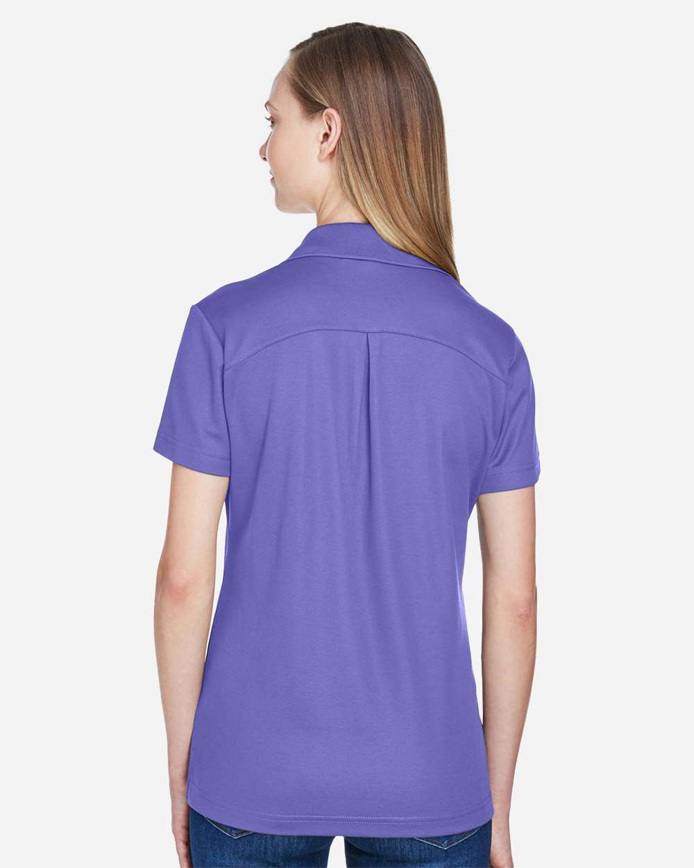 Women's CrownLux Performance® Plaited Polo - OnModelBack - B640B2672 - Grape