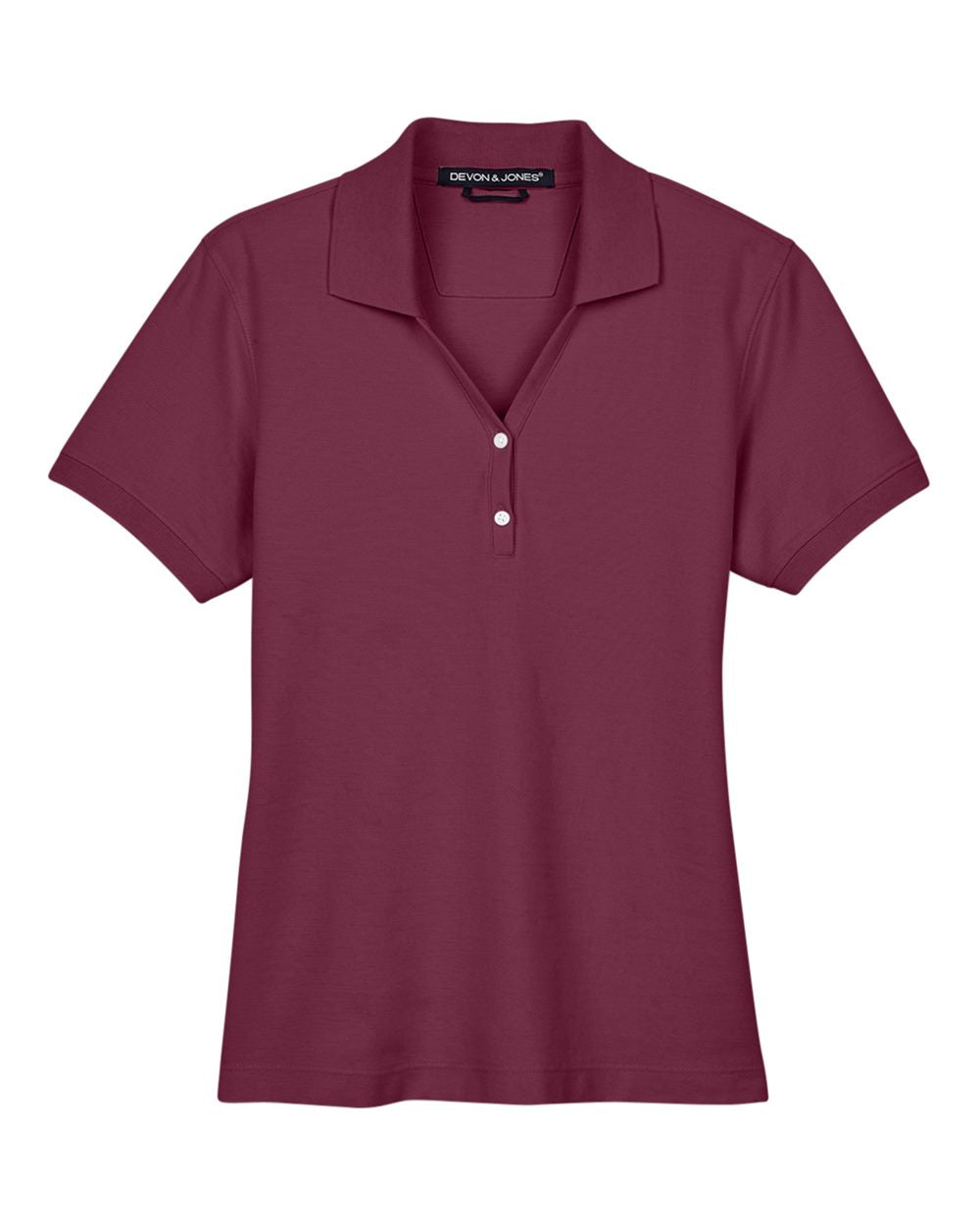Women's Pima Piqué Polo - Front - B592B2322 - Burgundy