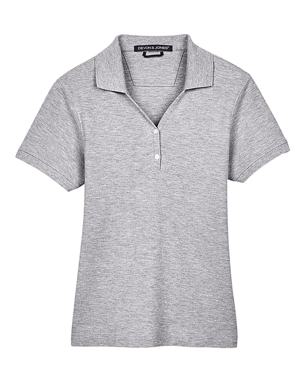 Women's Pima Piqué Polo - Front - B592B2352 - Grey Heather
