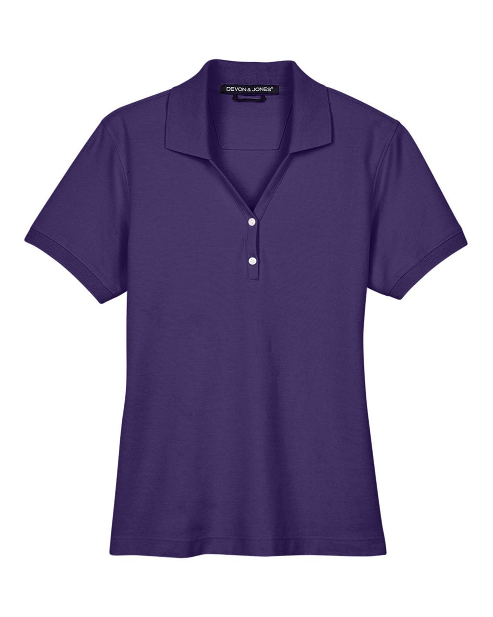 Women's Pima Piqué Polo - Front - B592B2672 - Deep Purple