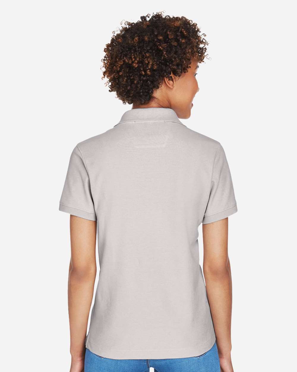 Women's Pima Piqué Polo - OnModelBack - B592B2112 - Silver