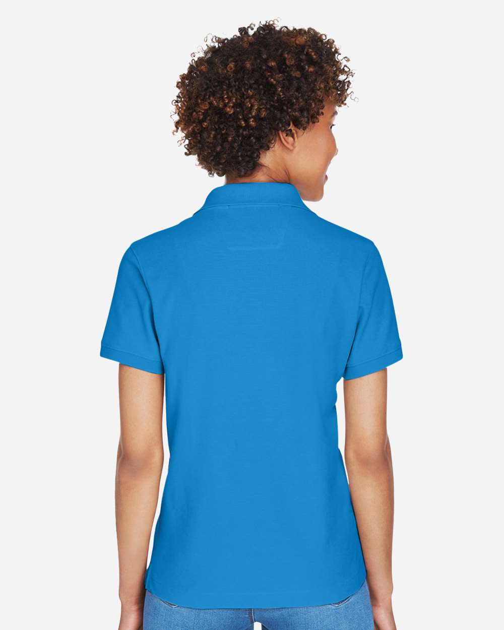 Women's Pima Piqué Polo - OnModelBack - B592B2252 - French Blue