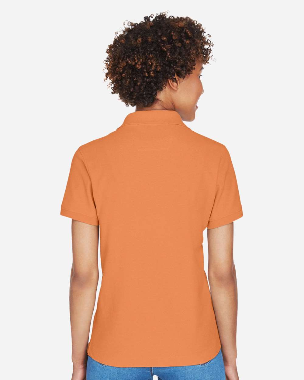 Women's Pima Piqué Polo - OnModelBack - B592B2332 - Cantaloupe