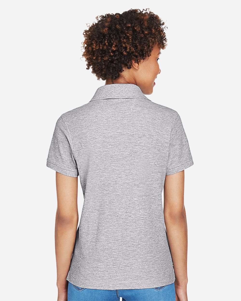 Women's Pima Piqué Polo - OnModelBack - B592B2352 - Grey Heather