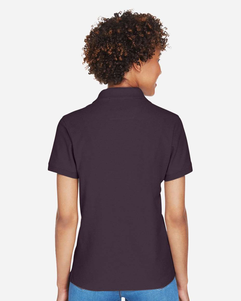 Women's Pima Piqué Polo - OnModelBack - B592B2552 - Espresso