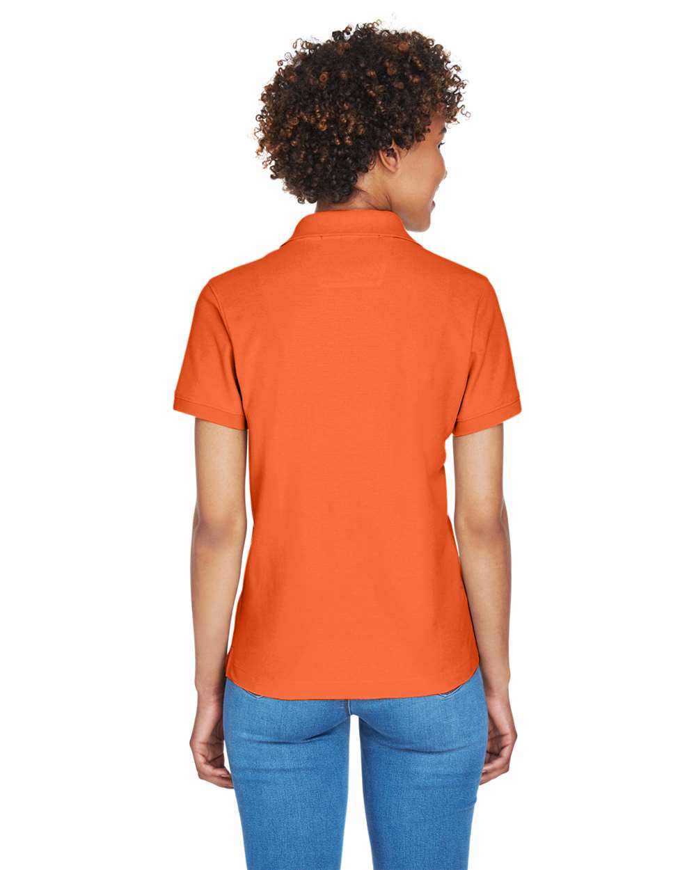 Women's Pima Piqué Polo - OnModelBack - B592B2662 - Deep Orange