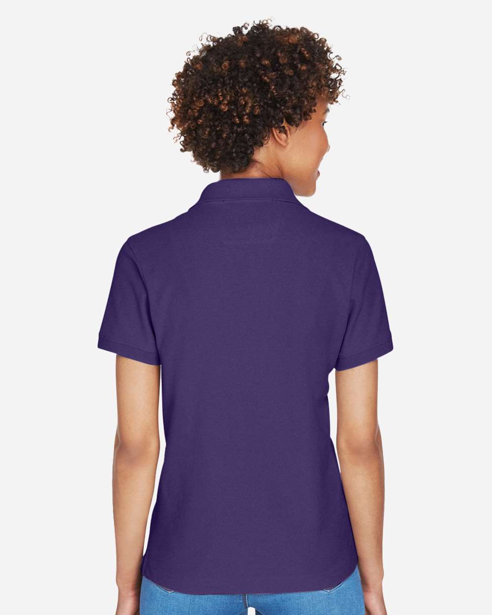 Women's Pima Piqué Polo - OnModelBack - B592B2672 - Deep Purple