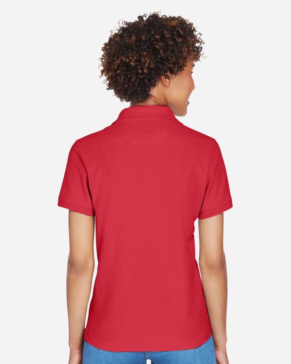 Women's Pima Piqué Polo - OnModelBack - B592B2702 - Red