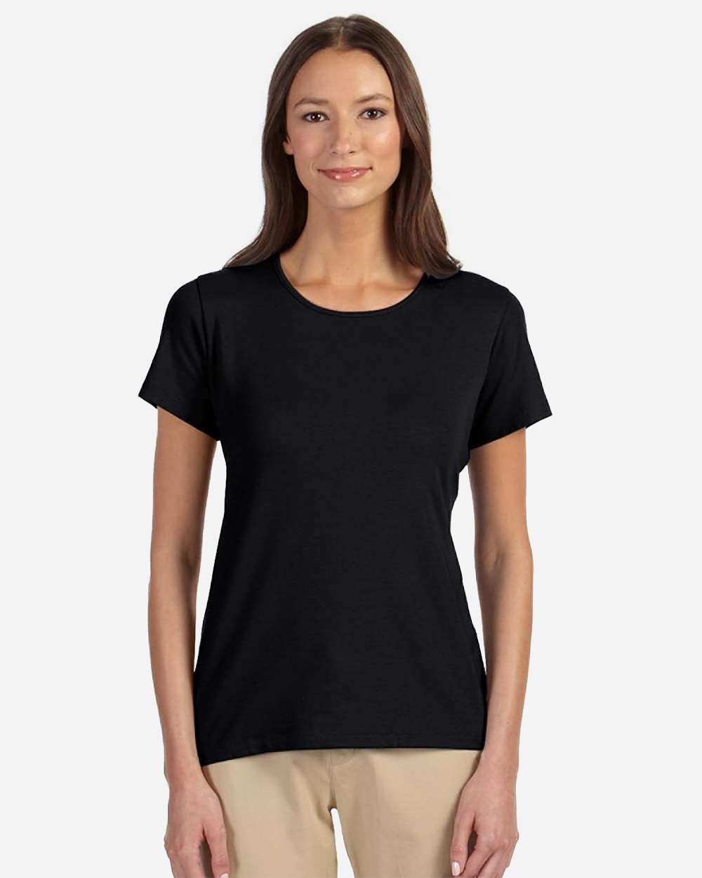 Women's Perfect Fit™ Shell T-Shirt - OnModelFront - B721B2502 - Black