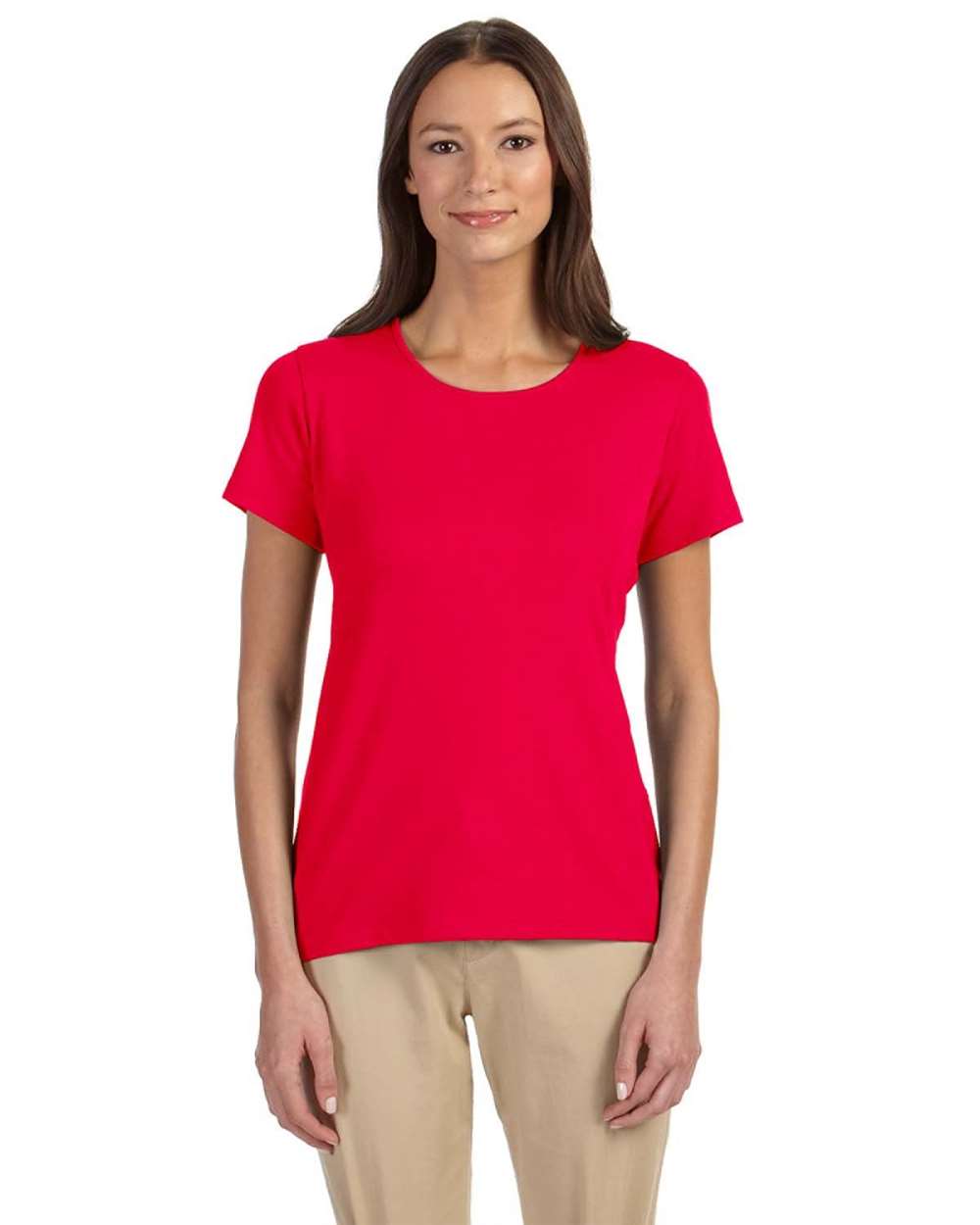 Women's Perfect Fit™ Shell T-Shirt - OnModelFront - B721B2707 - Red