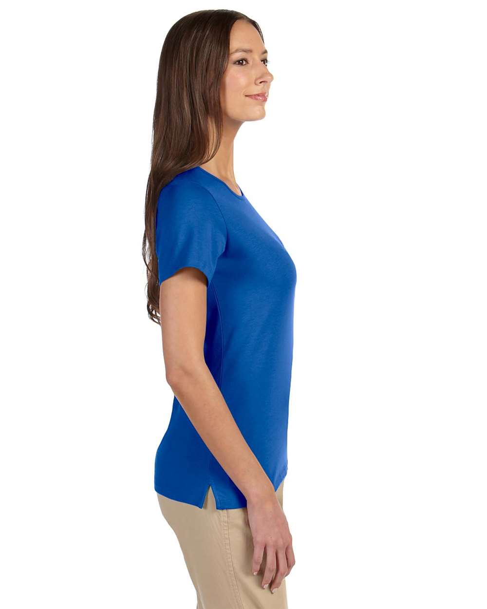 Women's Perfect Fit™ Shell T-Shirt - OnModelSide - B721B2252 - French Blue