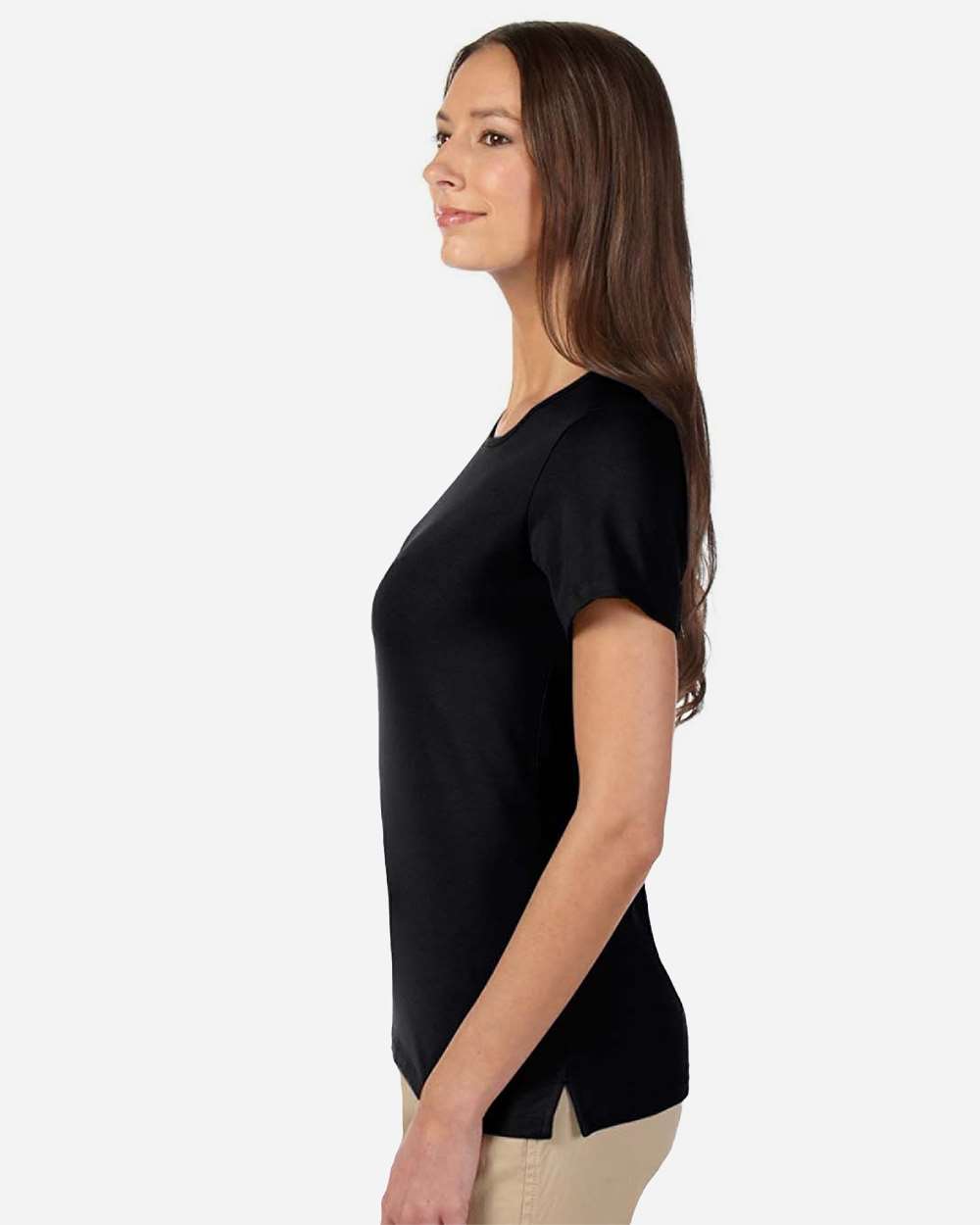 Women's Perfect Fit™ Shell T-Shirt - OnModelSide - B721B2502 - Black