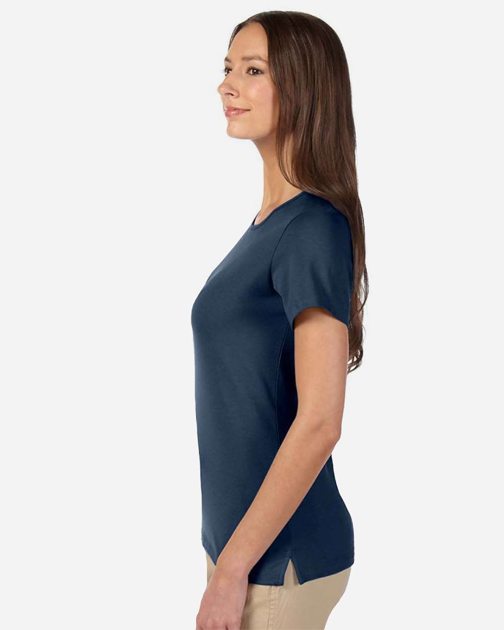 Women's Perfect Fit™ Shell T-Shirt - OnModelSide - B721B2652 - Navy