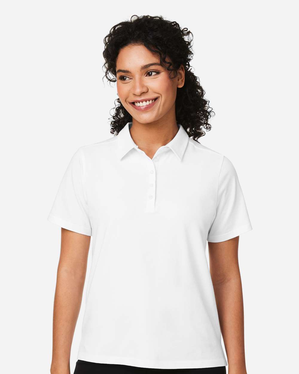 Women's Raleigh Stretch Polo - OnModelFront - B625B2002 - White