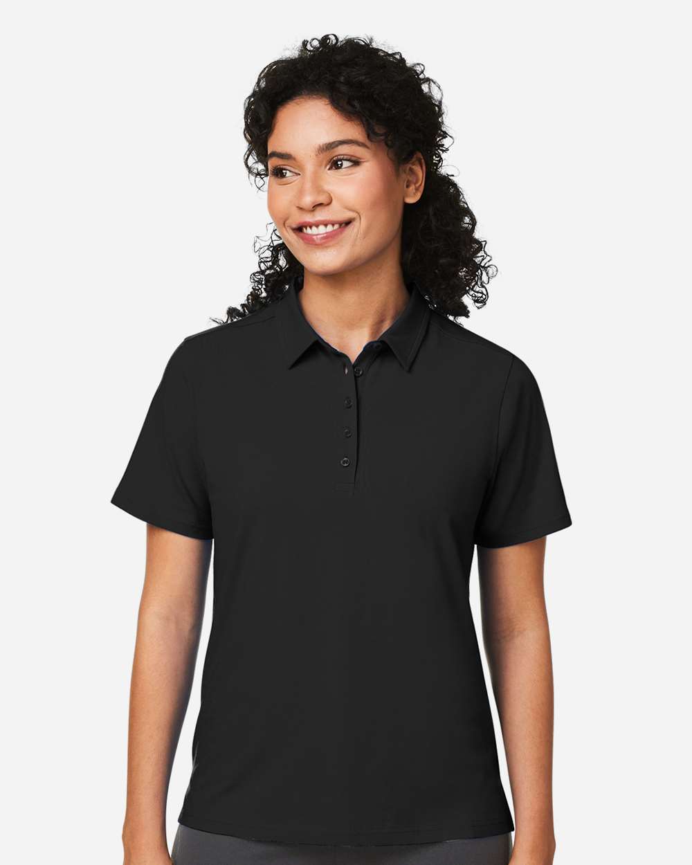 Women's Raleigh Stretch Polo - OnModelFront - B625B2502 - Black