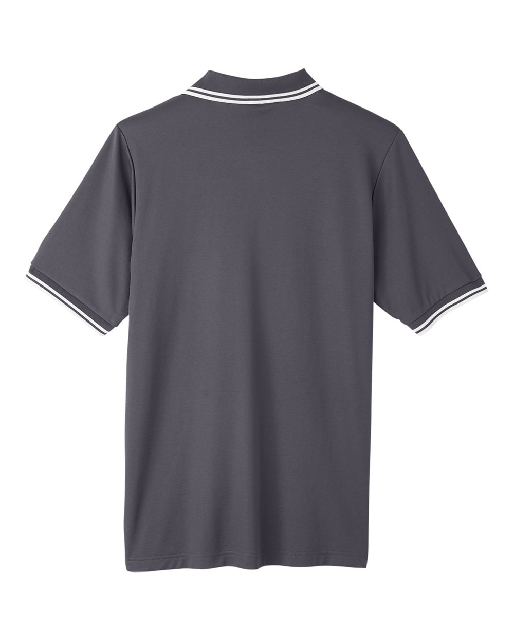 Men's CrownLux Performance® Plaited Tipped Polo - Back - B633B2133 - Graphite/ White