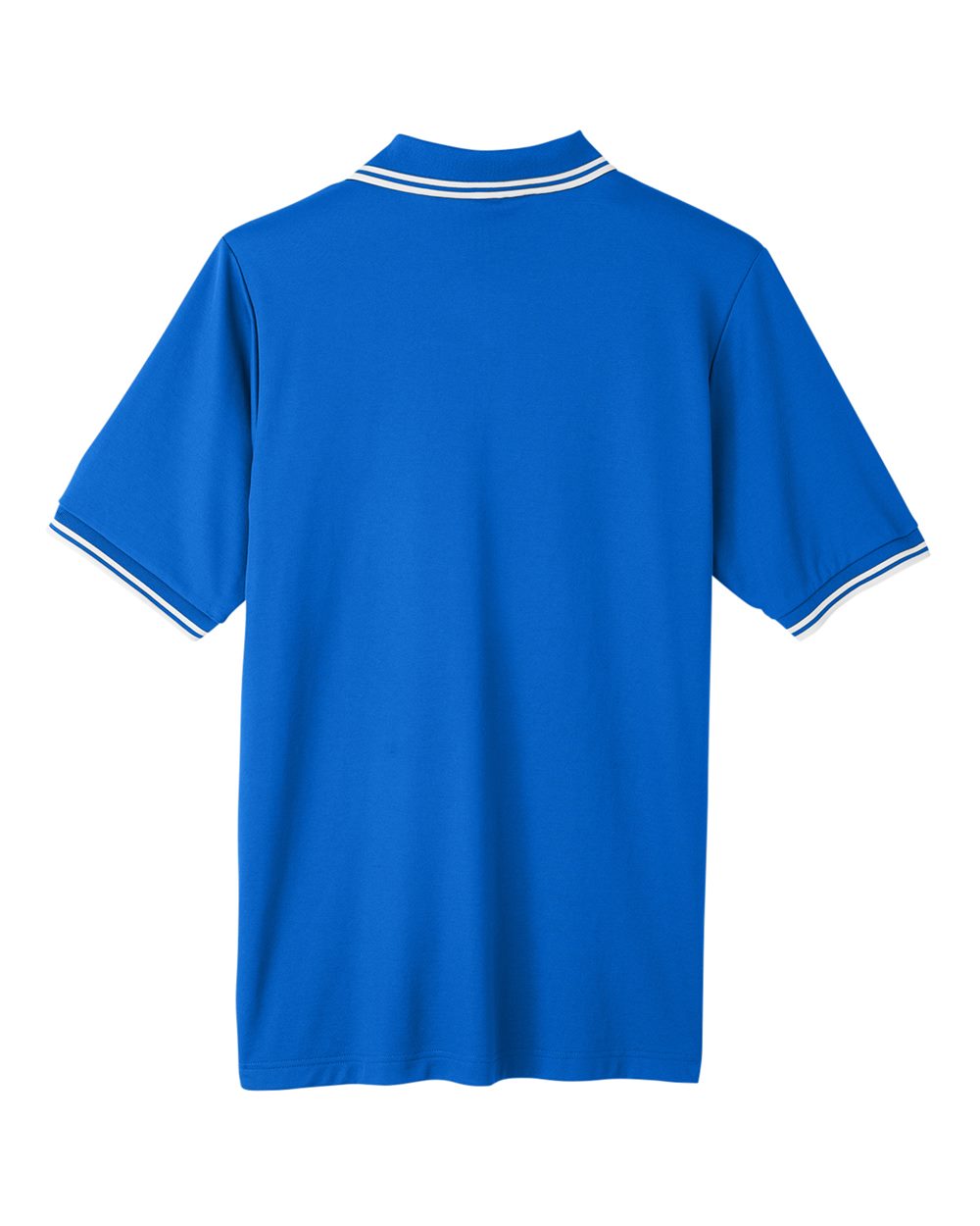 Men's CrownLux Performance® Plaited Tipped Polo - Back - B633B2253 - French Blue/ White