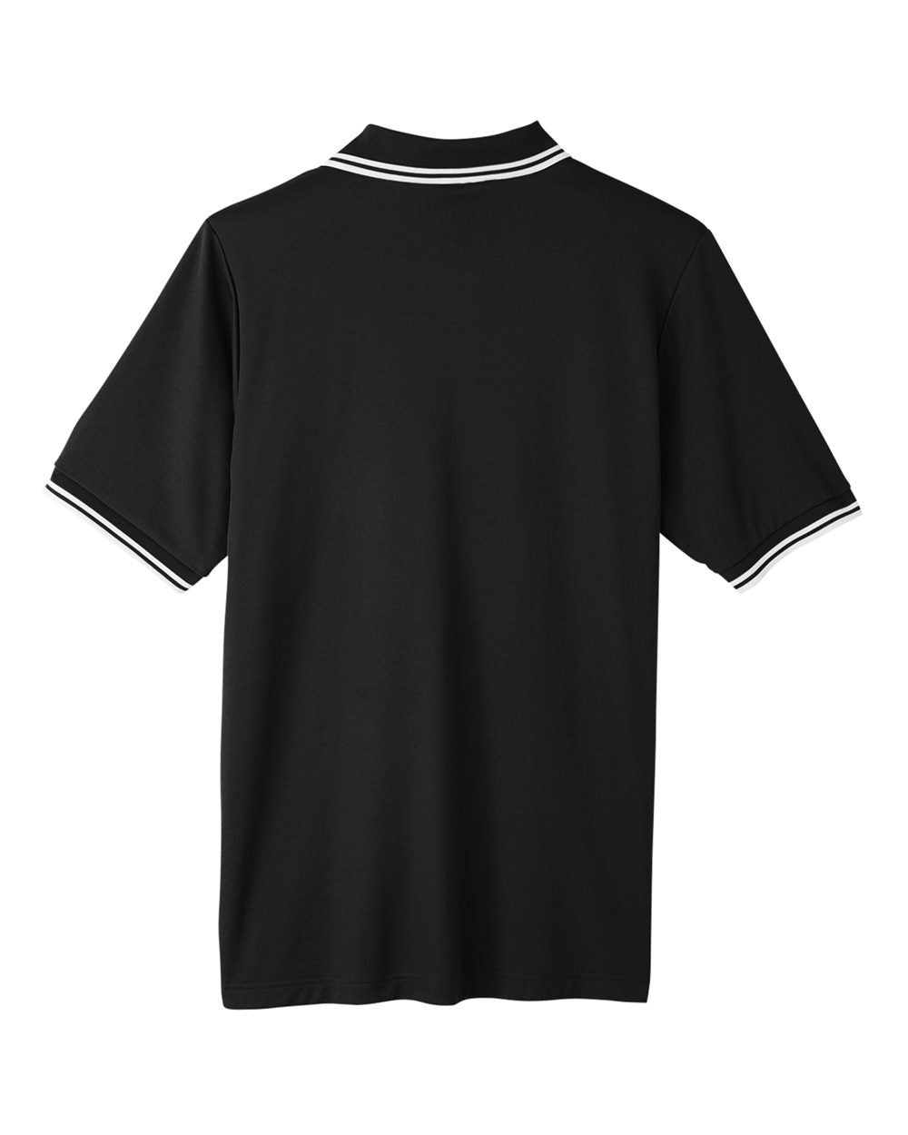 Men's CrownLux Performance® Plaited Tipped Polo - Back - B633B2503 - Black/ White