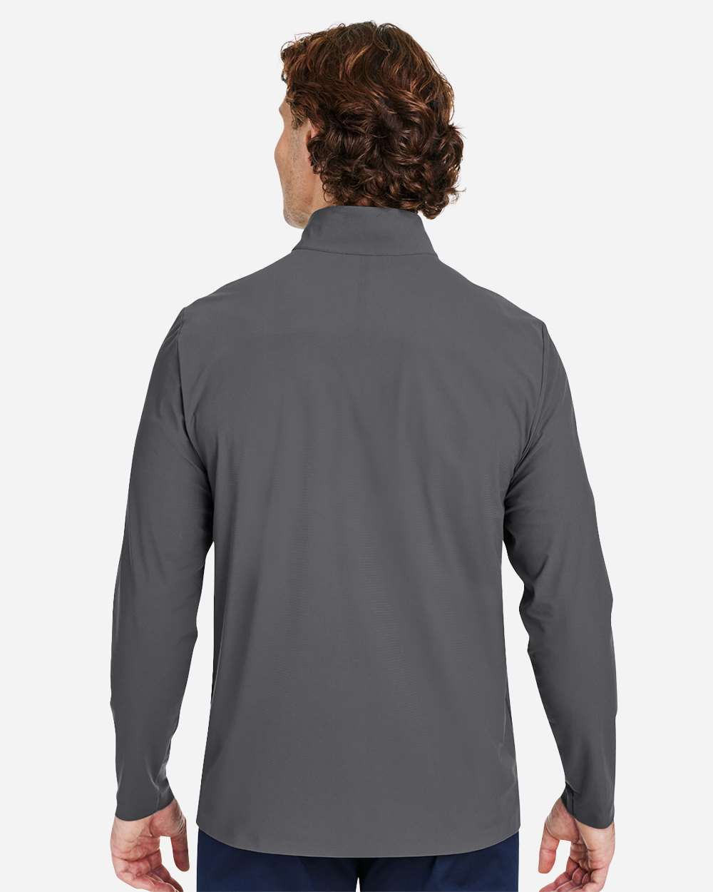 Men's CrownLux Performance® Windsor Welded Quarter-Zip Pullover - OnModelBack - B650B2133 - Graphite