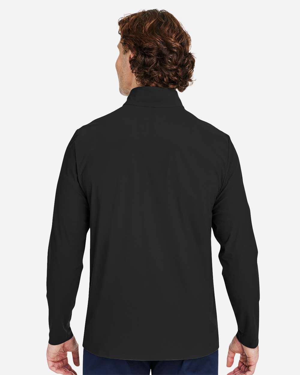 Men's CrownLux Performance® Windsor Welded Quarter-Zip Pullover - OnModelBack - B650B2503 - Black