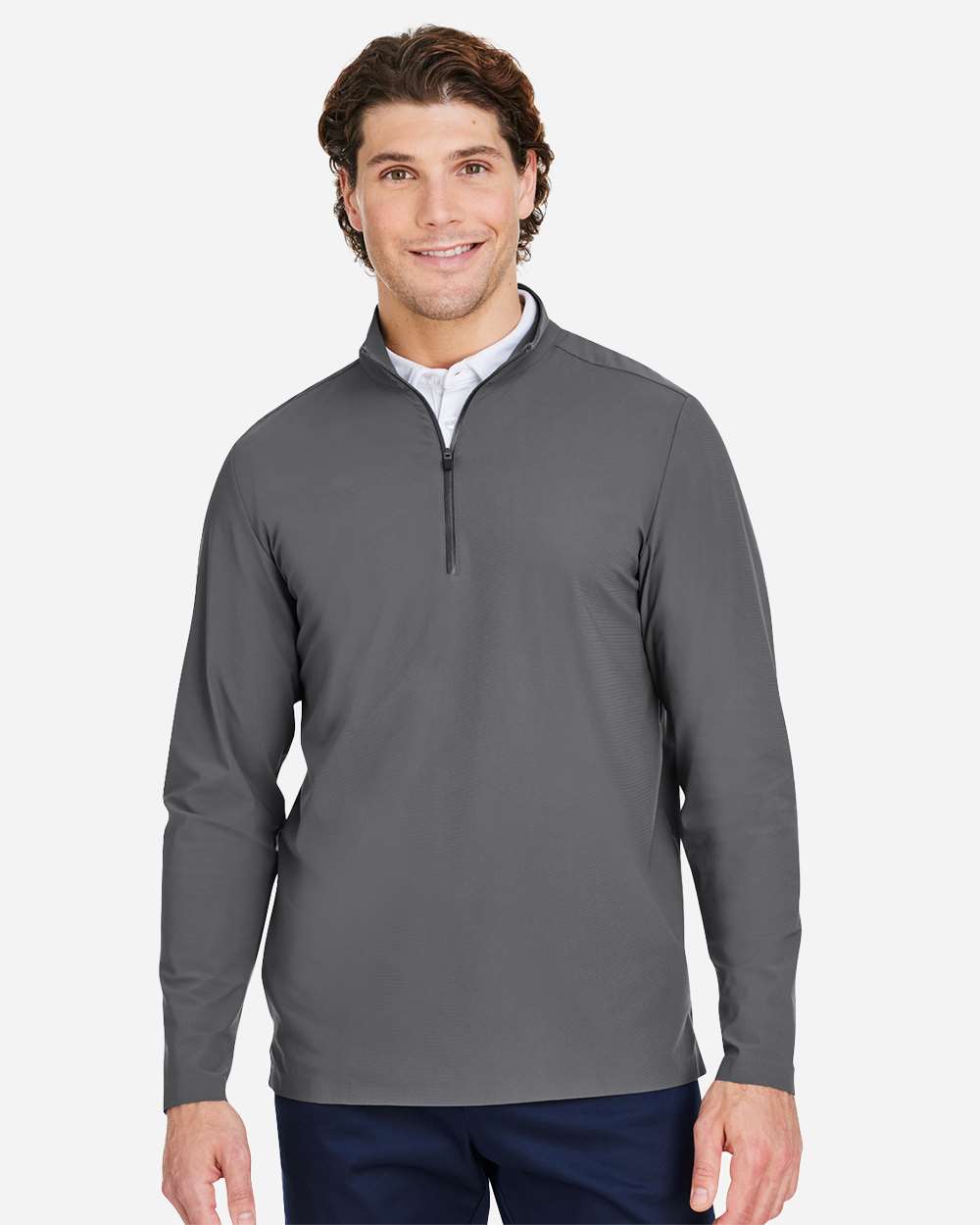 Men's CrownLux Performance® Windsor Welded Quarter-Zip Pullover - OnModelFront - B650B2133 - Graphite