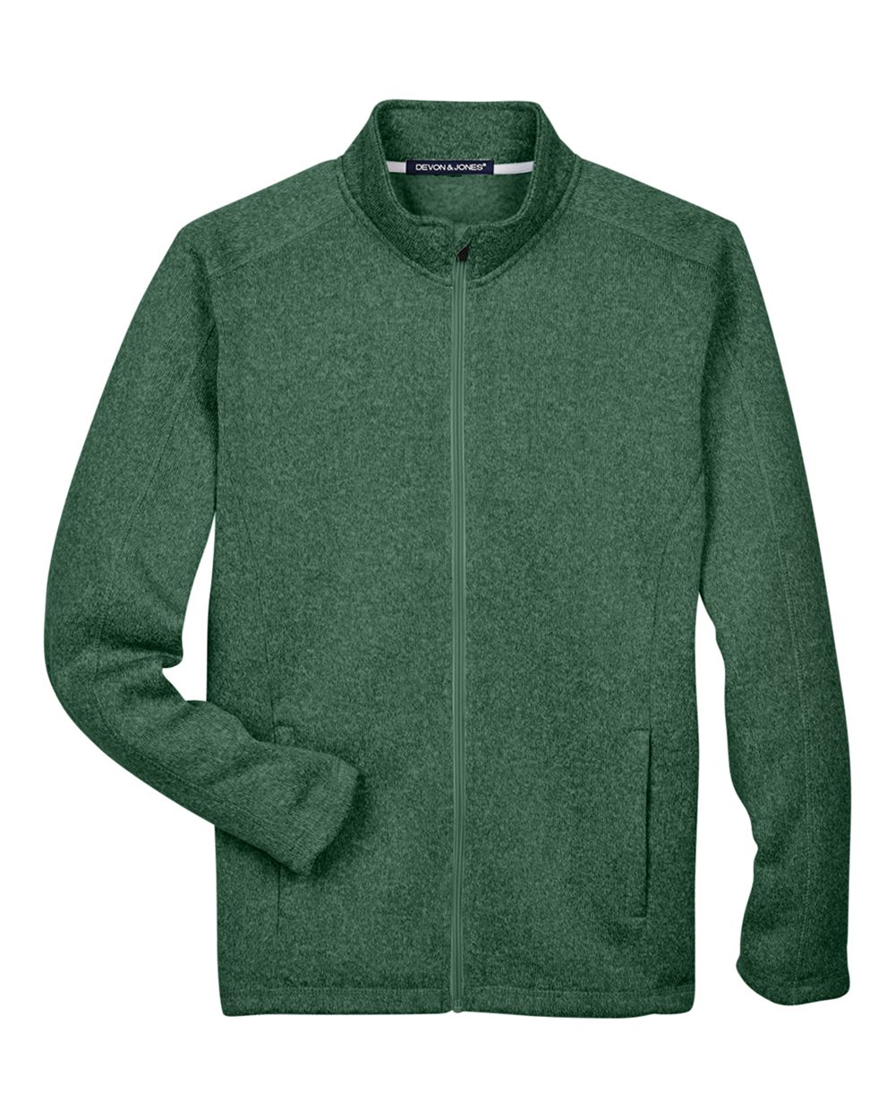 Men's Bristol Full-Zip Sweater Fleece Jacket - Front - B708B2543 - Forest Heather