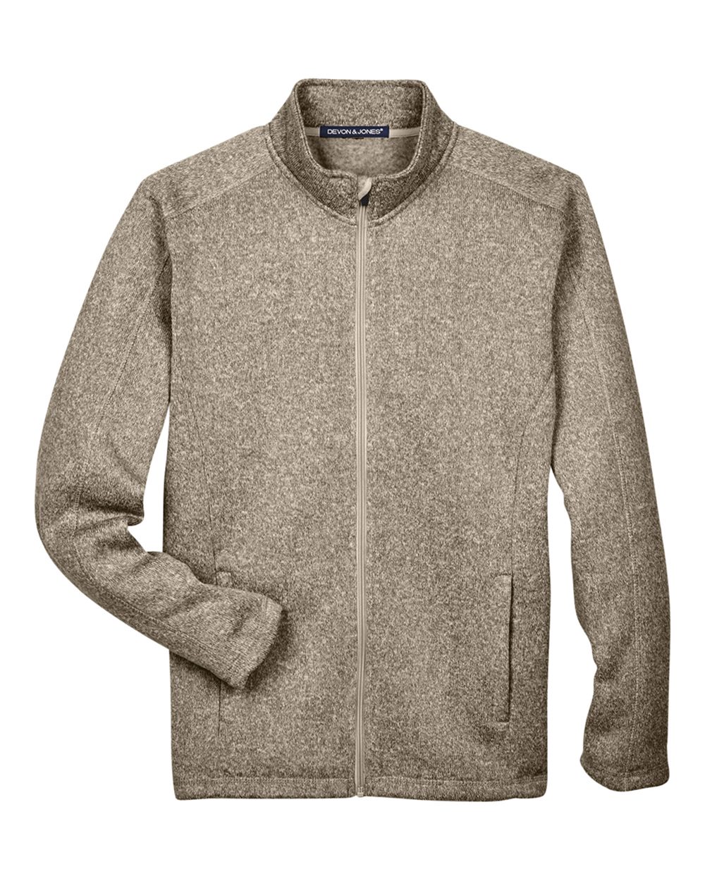 Men's Bristol Full-Zip Sweater Fleece Jacket - Front - B708B2773 - Khaki Heather
