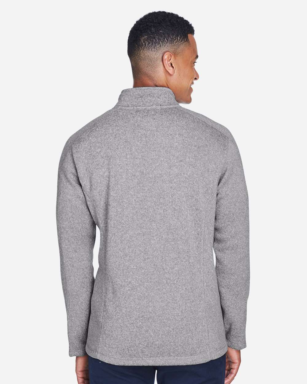 Men's Bristol Full-Zip Sweater Fleece Jacket - OnModelBack - B708B2353 - Grey Heather