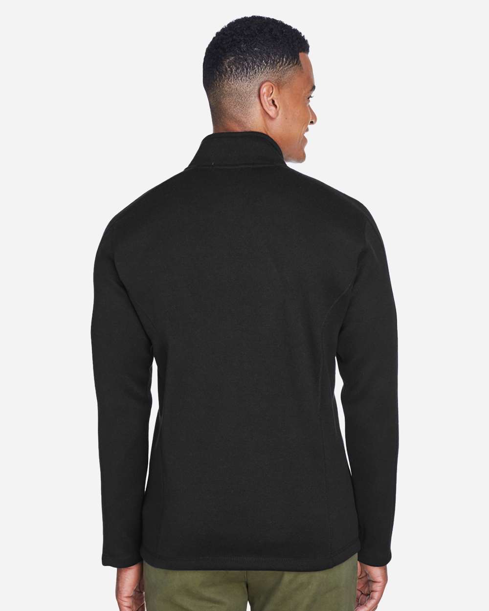 Men's Bristol Full-Zip Sweater Fleece Jacket - OnModelBack - B708B2503 - Black