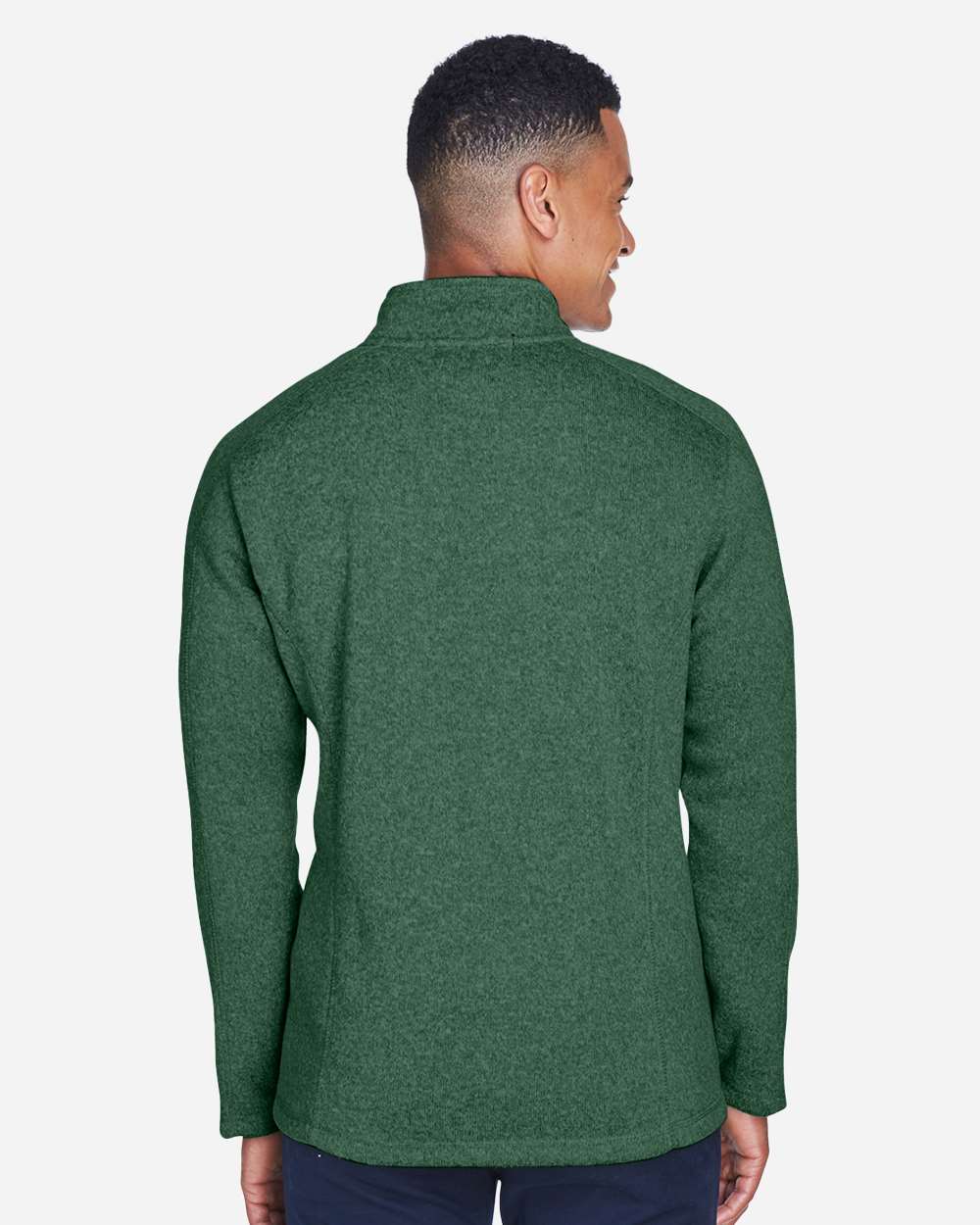 Men's Bristol Full-Zip Sweater Fleece Jacket - OnModelBack - B708B2543 - Forest Heather