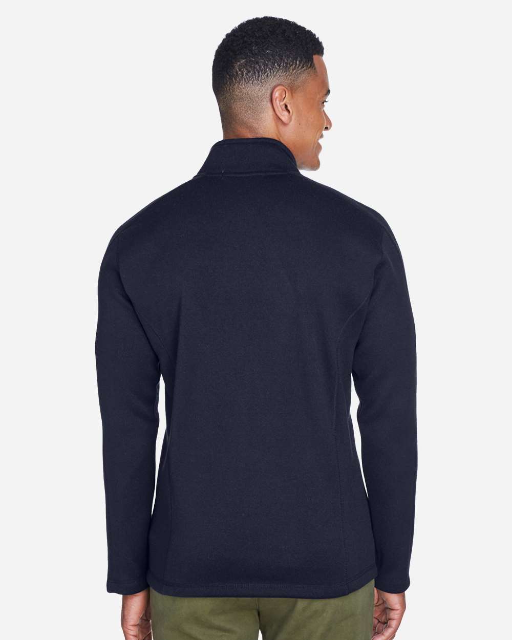 Men's Bristol Full-Zip Sweater Fleece Jacket - OnModelBack - B708B2653 - Navy