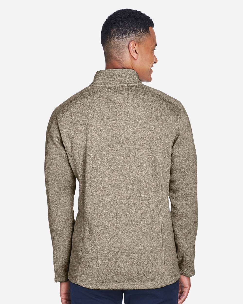 Men's Bristol Full-Zip Sweater Fleece Jacket - OnModelBack - B708B2773 - Khaki Heather