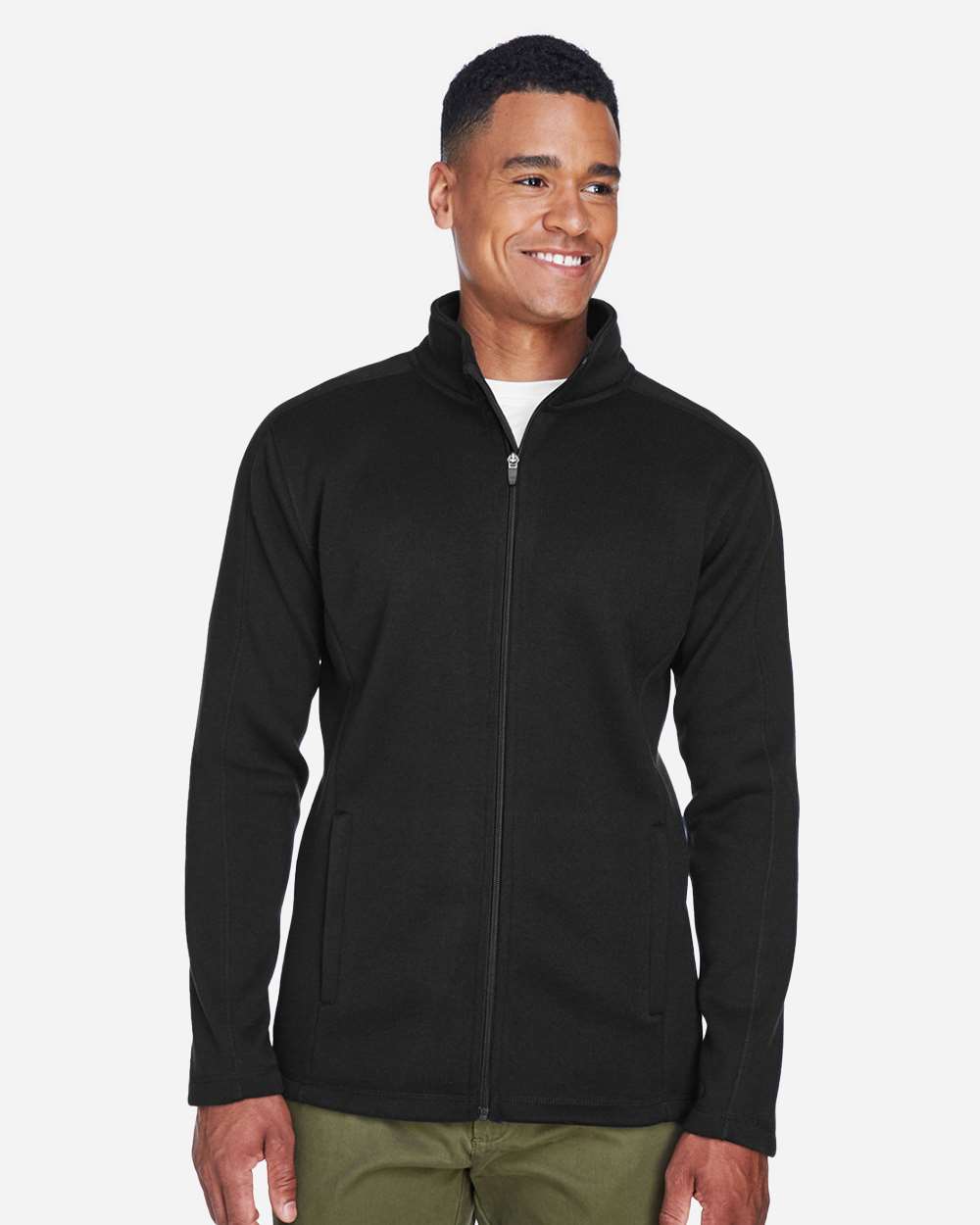 Men's Bristol Full-Zip Sweater Fleece Jacket - OnModelFront - B708B2503 - Black