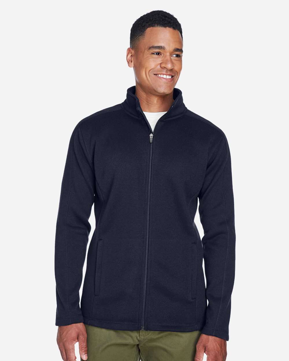 Men's Bristol Full-Zip Sweater Fleece Jacket - OnModelFront - B708B2653 - Navy