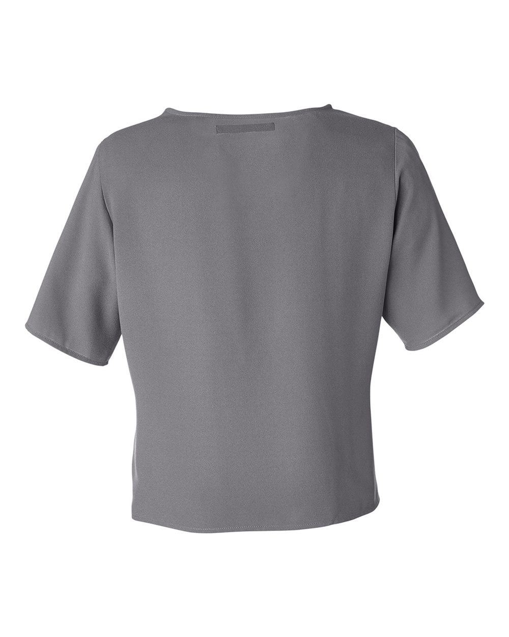 Women's Perfect Fit™ Tie Front Blouse - Back - B732B2132 - Graphite