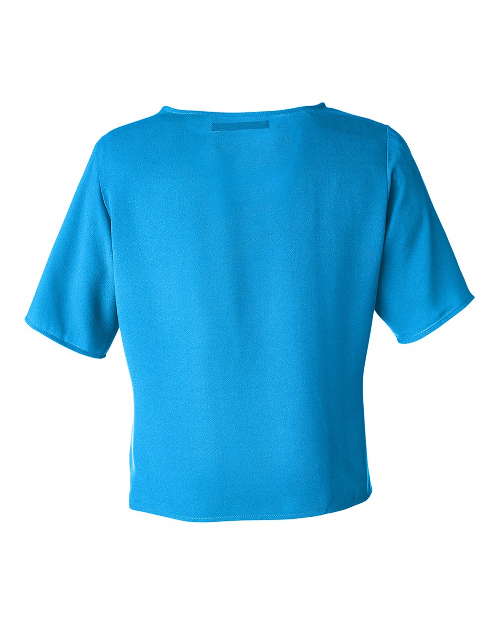 Women's Perfect Fit™ Tie Front Blouse - Back - B732B2682 - Ocean Blue