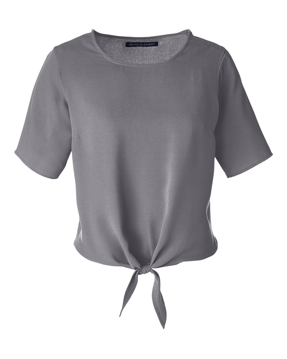 Women's Perfect Fit™ Tie Front Blouse - Front - B732B2132 - Graphite